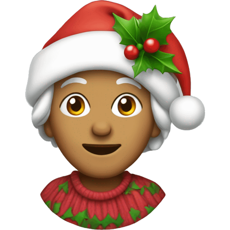 A old momma with a Christmas hat  emoji