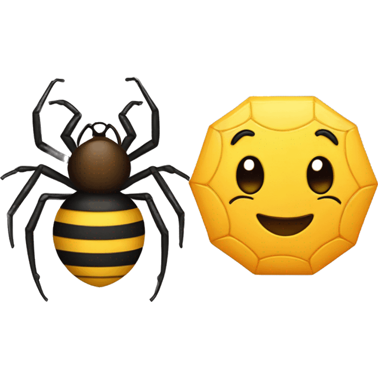 Spider and bee emoji