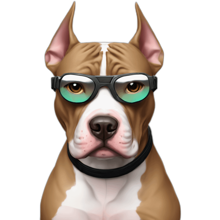 Pitbull-óculos-cyberpunk-futuristic emoji