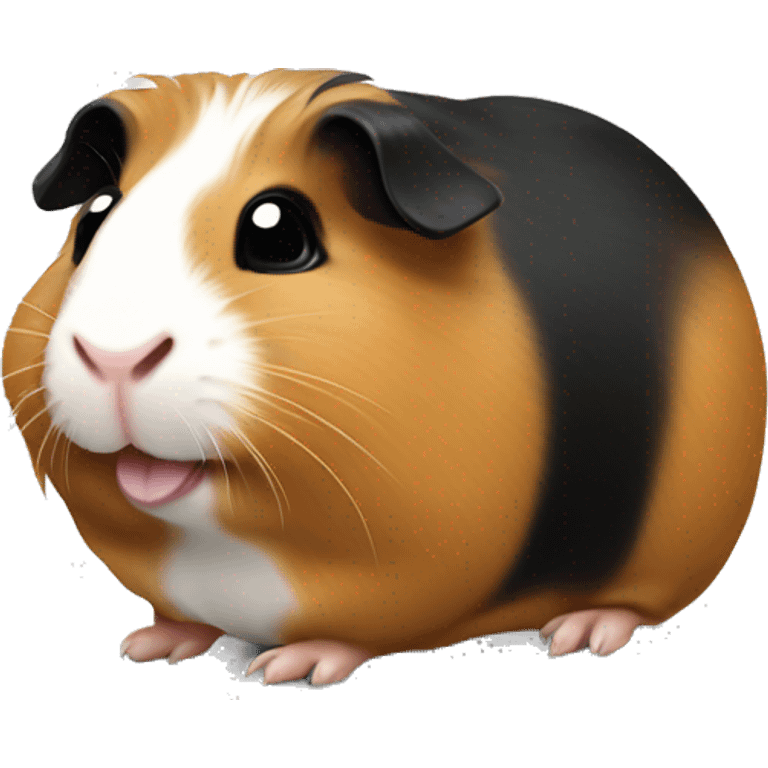 cute happy guinea pig black and tan emoji