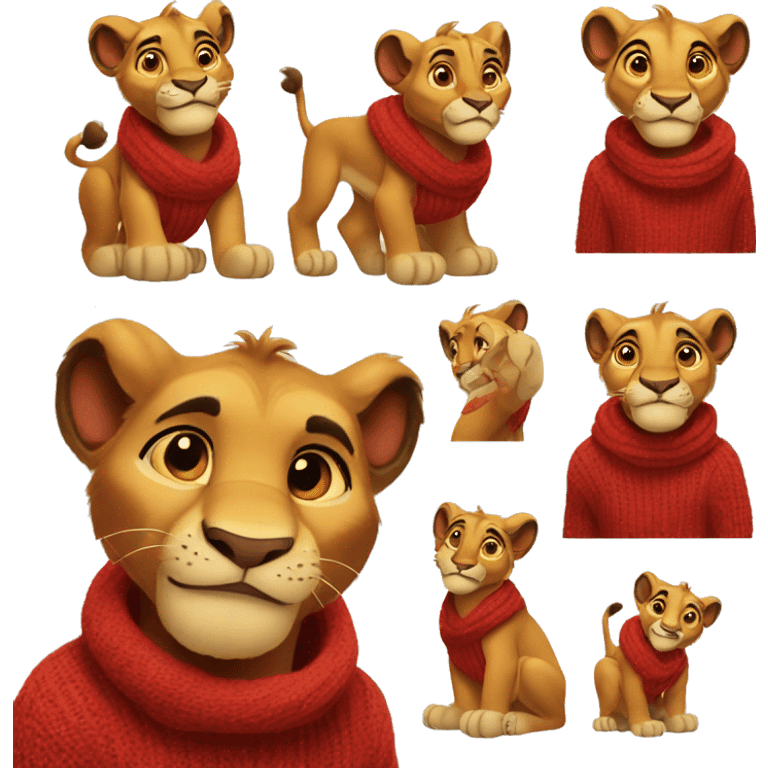 simba from lion king wearing red sweater  emoji