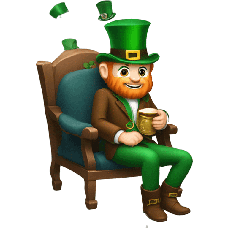 Leprechaun in Santa’s lap emoji