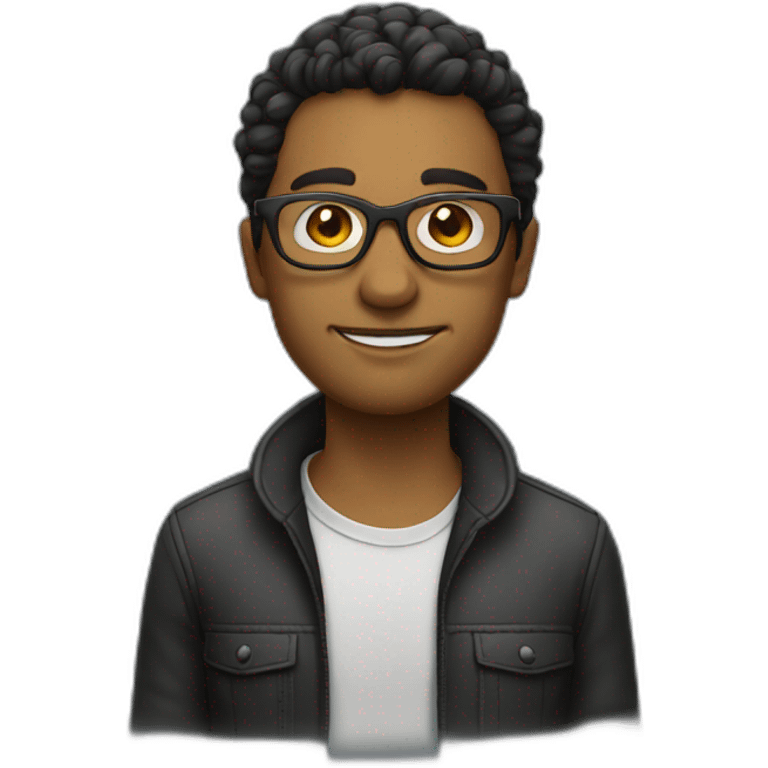 a guy wearing glasses and looking cool emoji