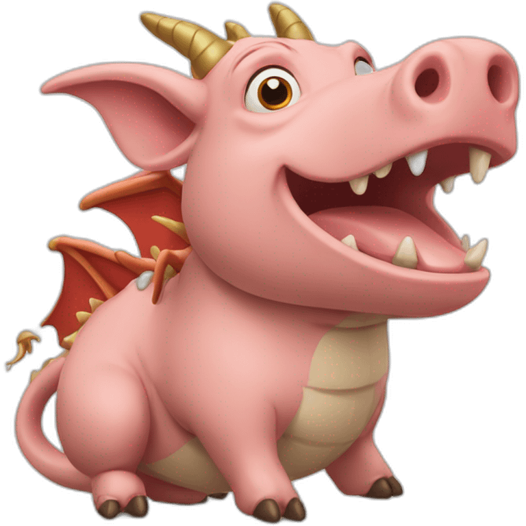 Cochon qui chevauche un dragon emoji