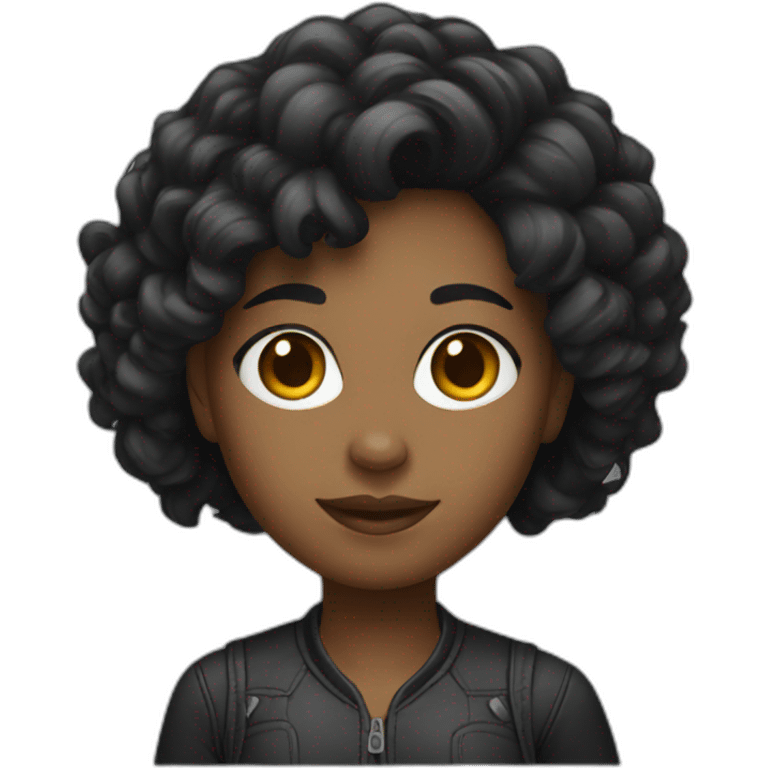 black hair female product designer emoji