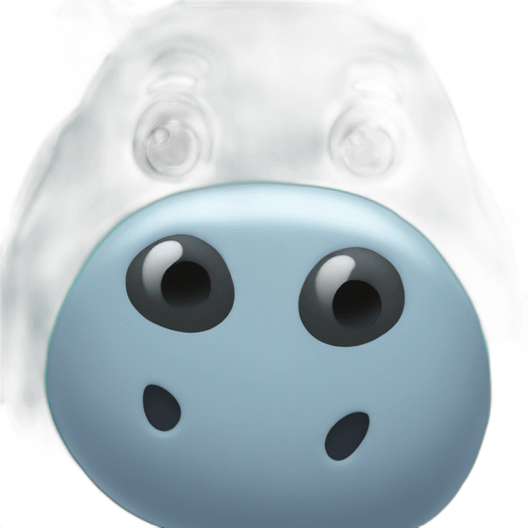 Smiling hippo with Googly eyes color turquoise emoji