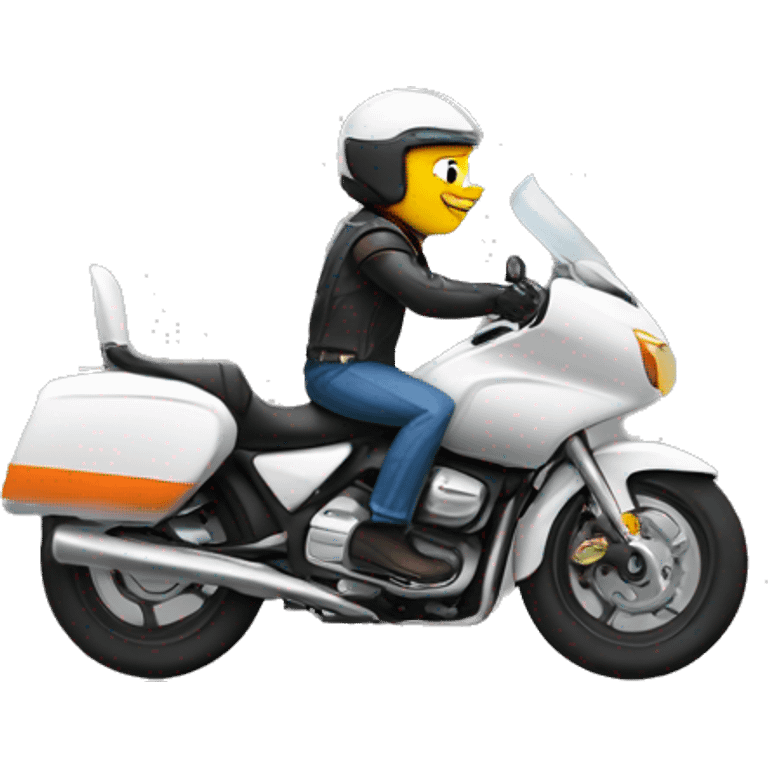 a motorcyclist rides with other motorcyclists emoji