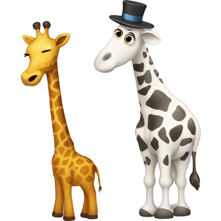 Snowman and giraffe emoji