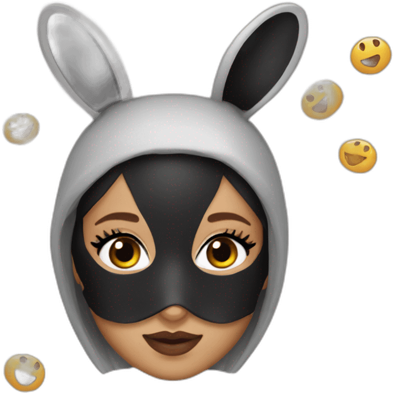 ariana grande with black bunny mask emoji