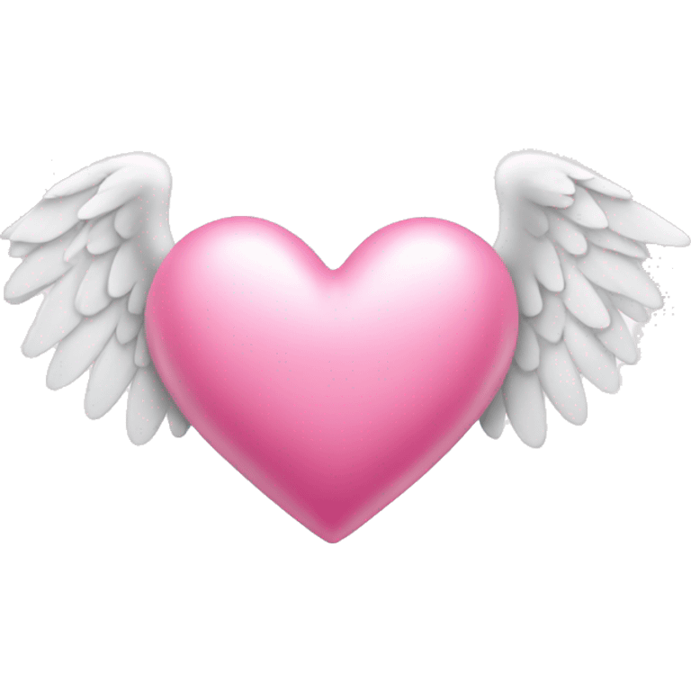 Pink heart with angel wings  emoji