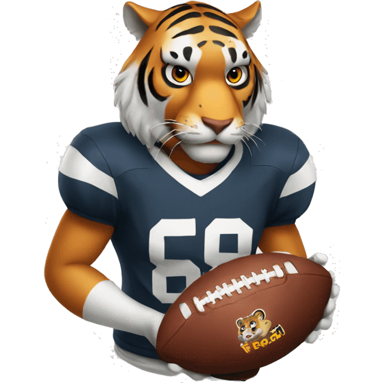 Tiger holding a football emoji