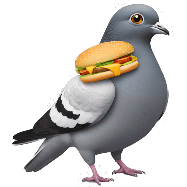 pigeon eating a burger emoji