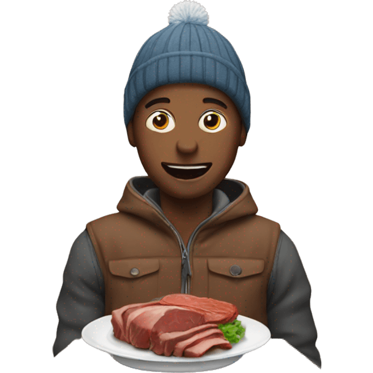 Eating meat in winter emoji