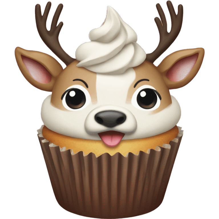 deer emoji as a cupcake emoji