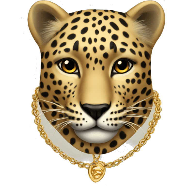 leopard with a gold necklace  emoji