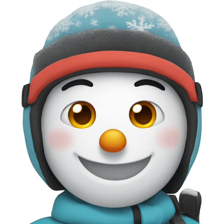 Snowman skiing  emoji