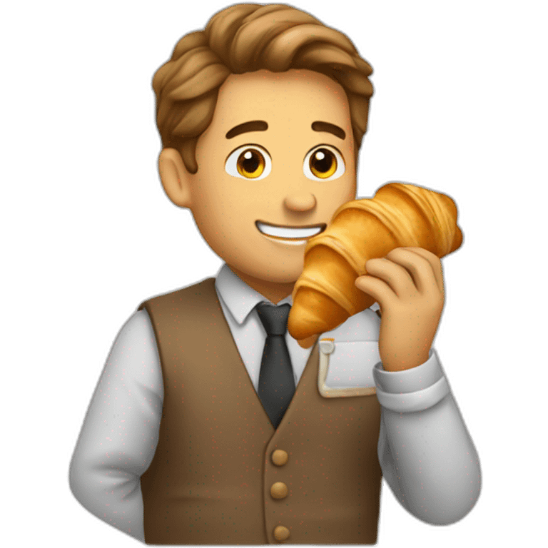 man eating croissant emoji