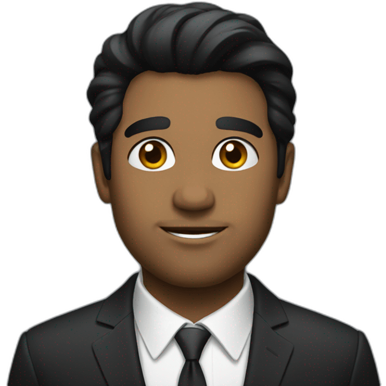 black haired man in suit emoji