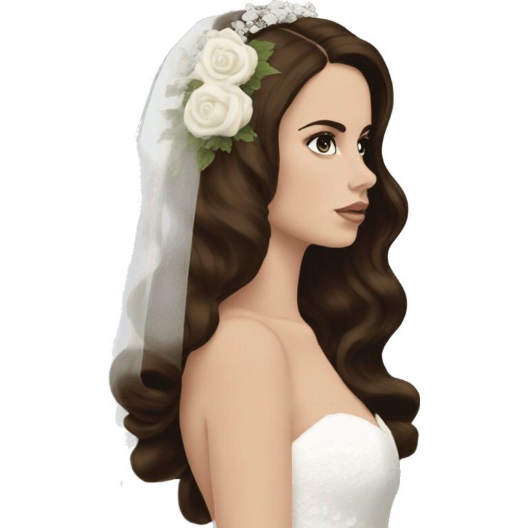 Lana del Rey side profile bride sad  emoji