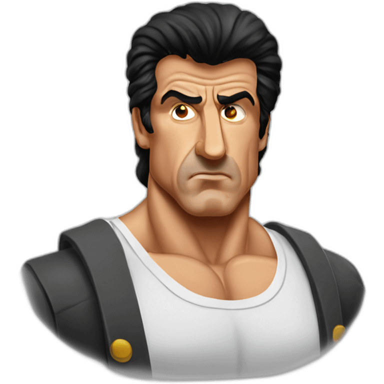 sylvester stallone serious cartoon wearing shirt emoji