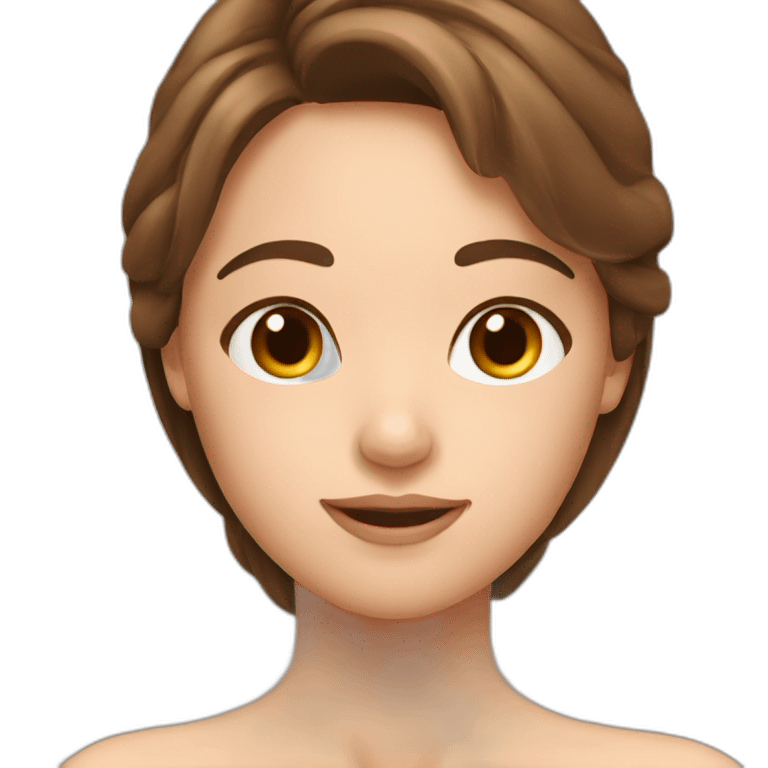 Girl with brown hair on face massage emoji