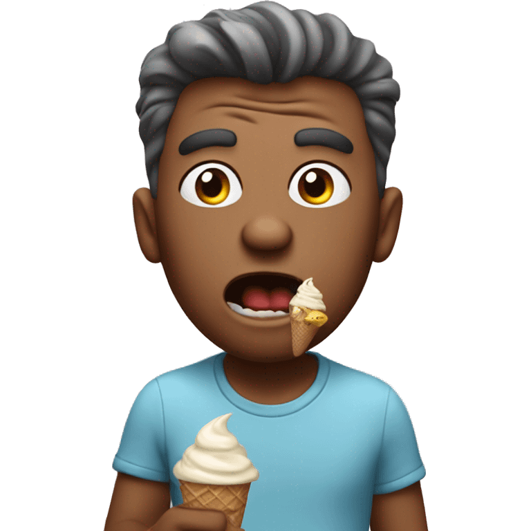 Mad man eating ice cream emoji