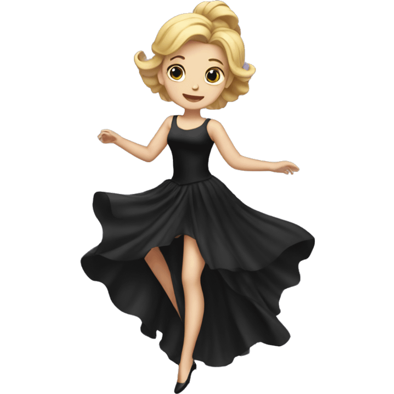 Princess falling over black dress emoji