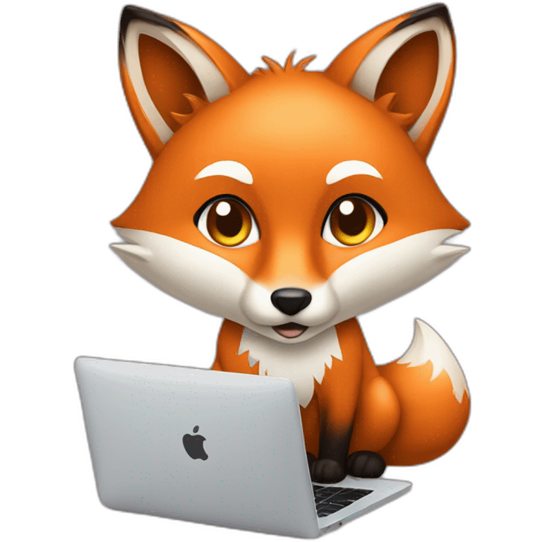 fox with a macbook emoji