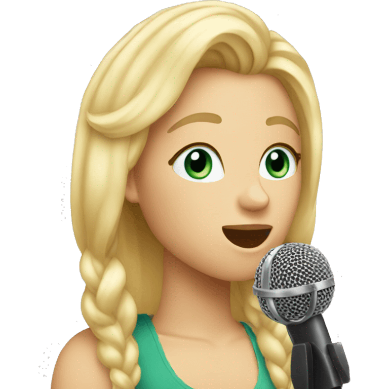 blonde hair emoji singing into mic emoji