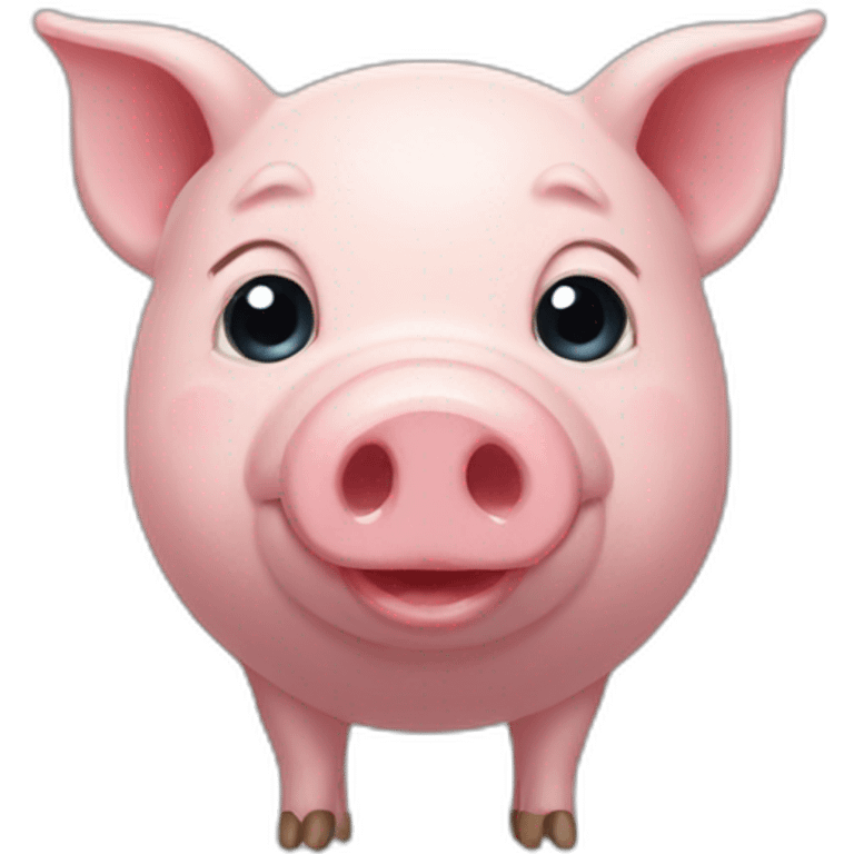 Tire-shaped pig with pixel eyes-mystery- emoji