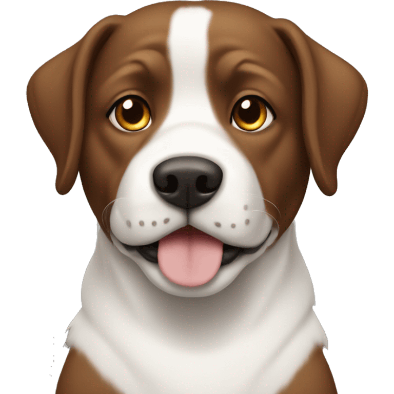 brown and white staffs dog male  emoji