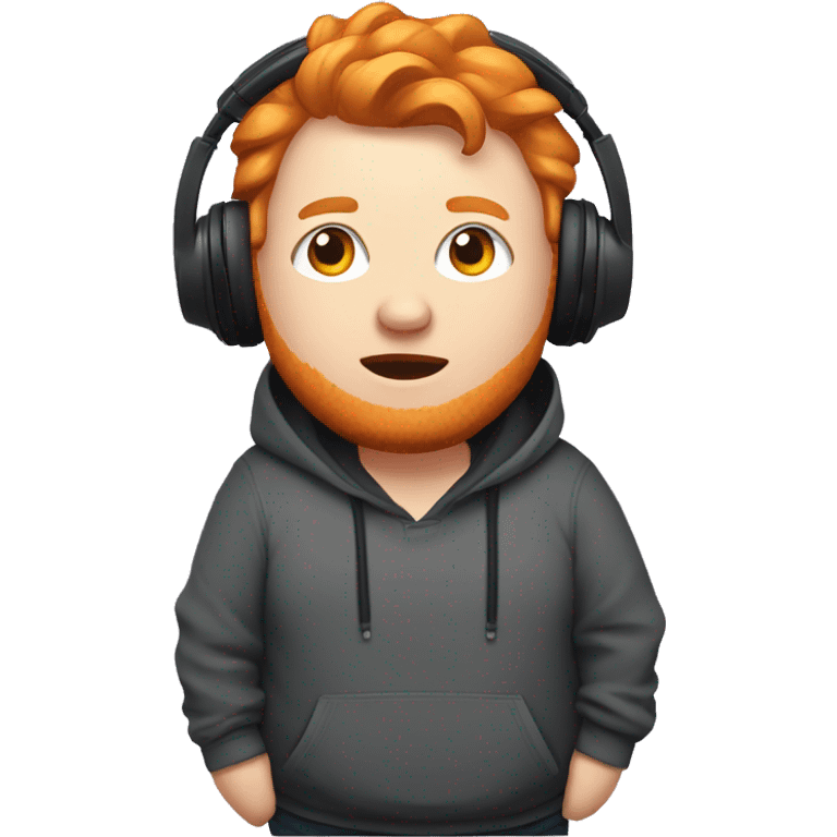 obese ginger twitch streamer wearing headset and hoodie emoji