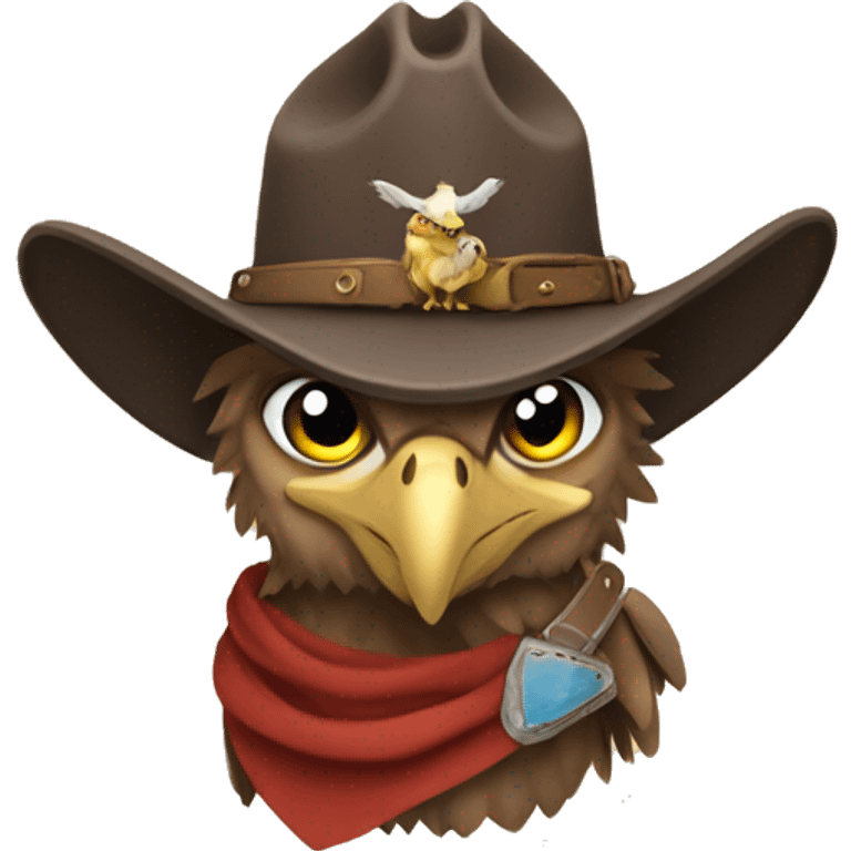 a gryphon holding a cowboy emoji