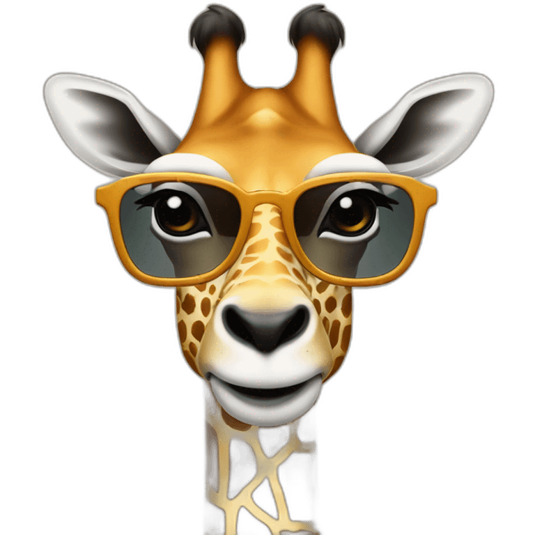 Une girafe avec des lunettes emoji