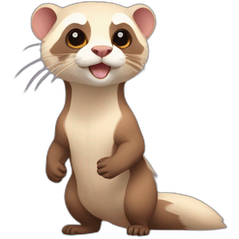 full body ferret with big muscules emoji