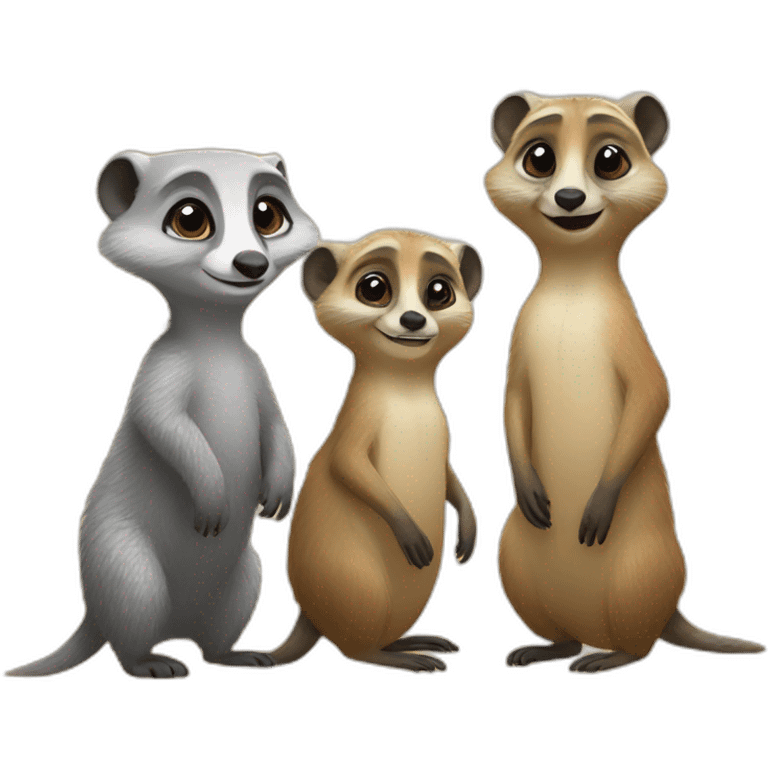 Two meerkats and a wombat emoji