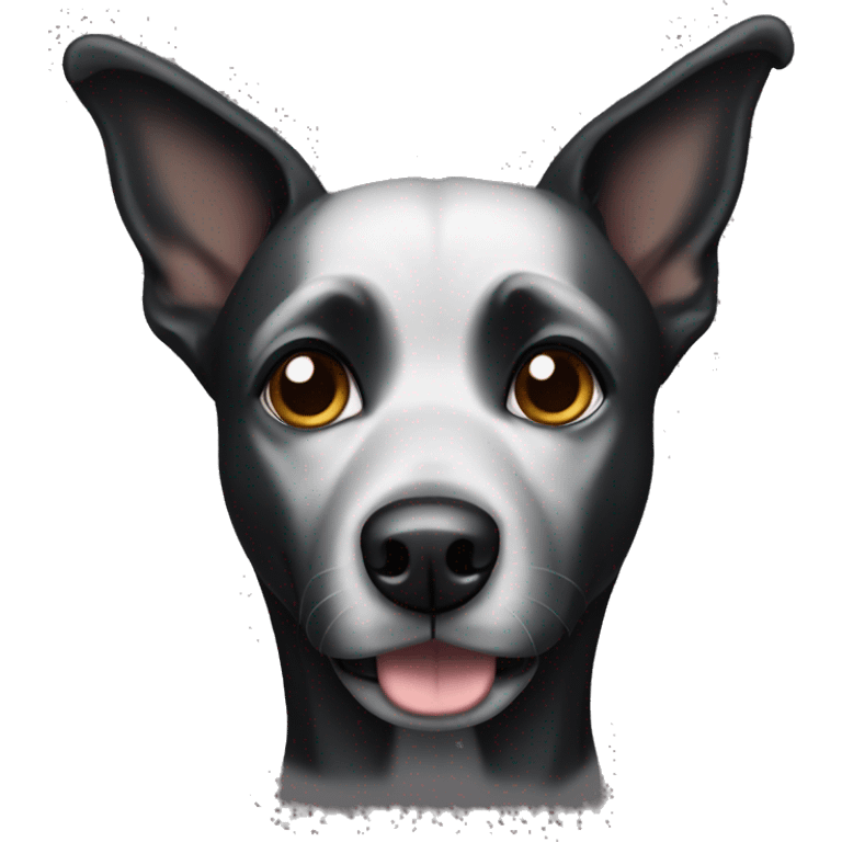 Black dog pointy ears emoji