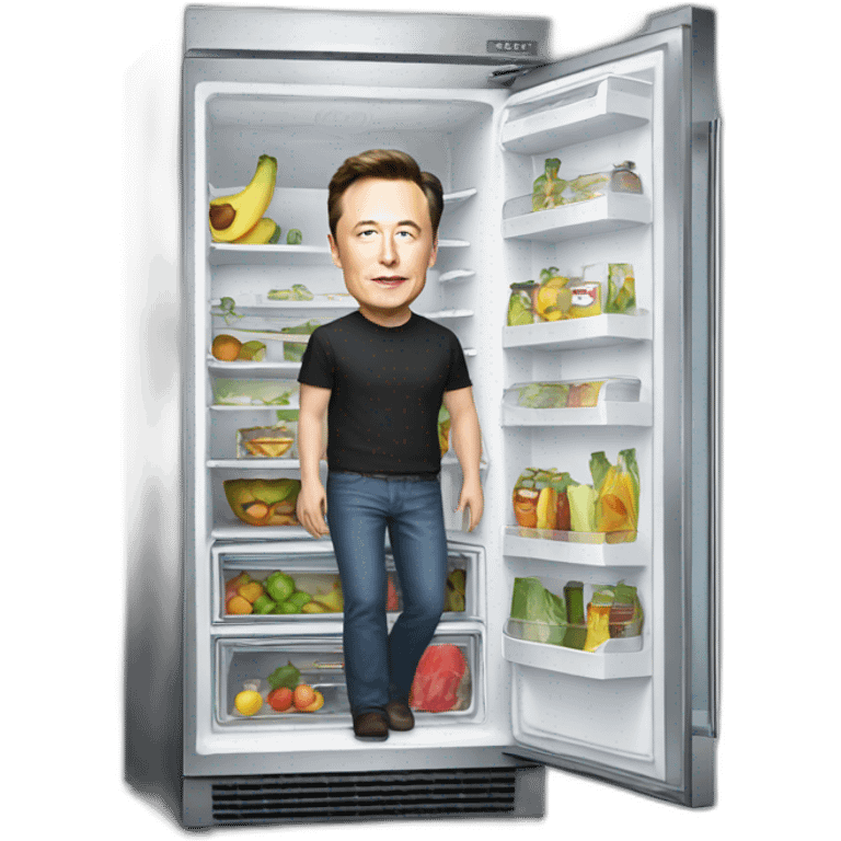 Elon musk in a refrigerator emoji