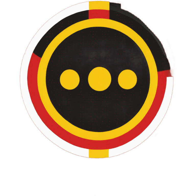 Aboriginal flag red black with yellow circle emoji