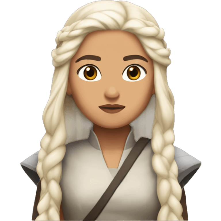 daenerys half asian dark eyes tan skin long hair serious look emoji