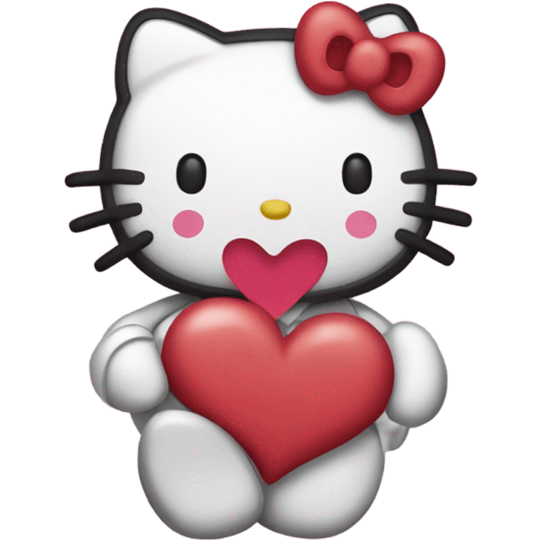 Hello kitty with hearts emoji