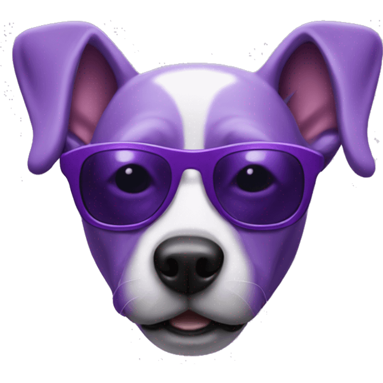 complete purple dog with purple sunglasses emoji