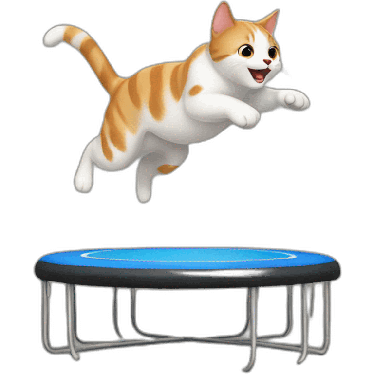 Cat jumping on a trampoline emoji