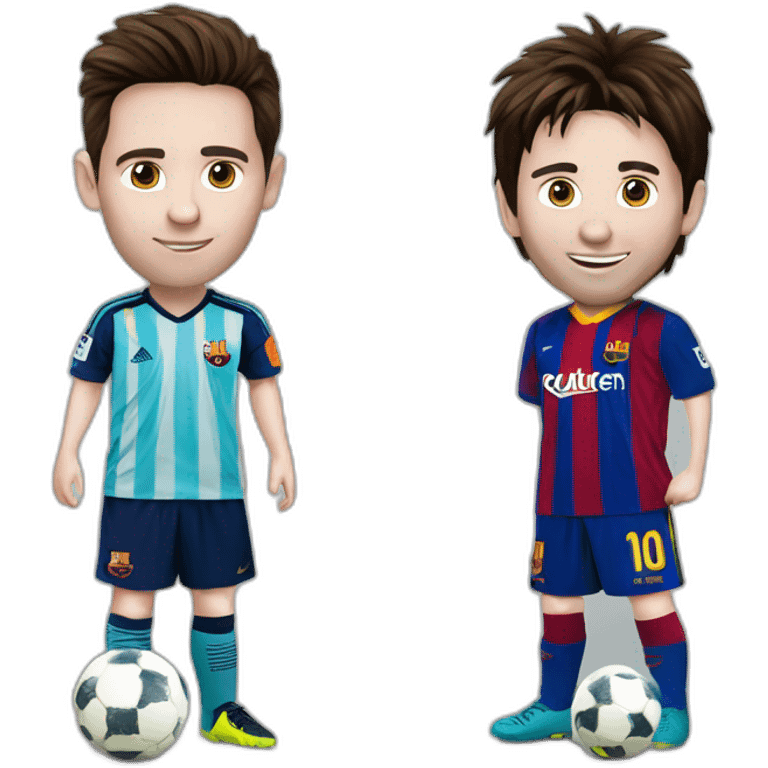 Young messi says hi to old messi emoji