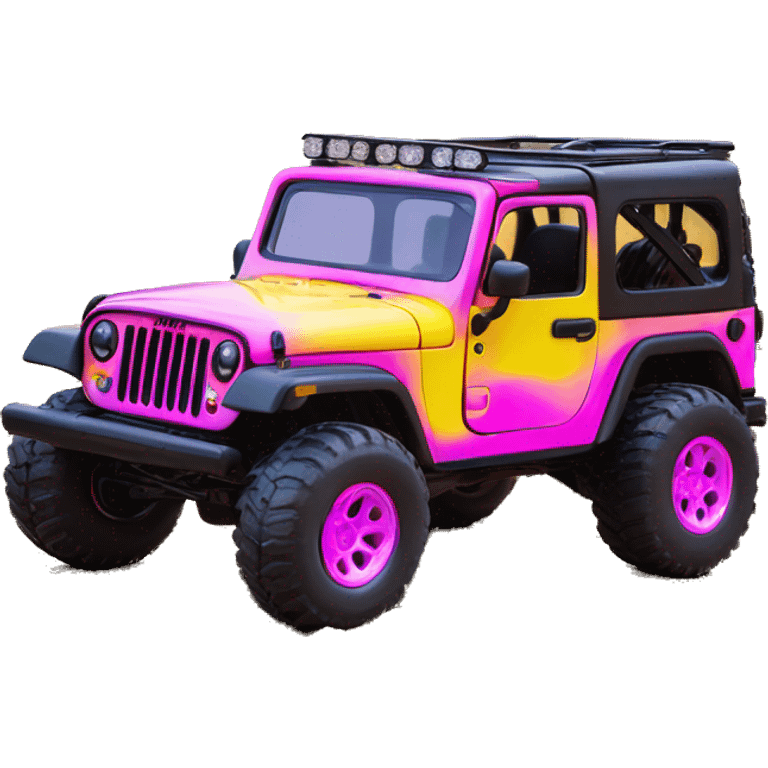 Color shift Pink-yellow Willy’s  army jeep rc car emoji