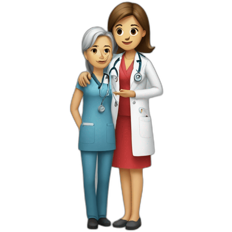 doctor-woman-with-a-patient emoji