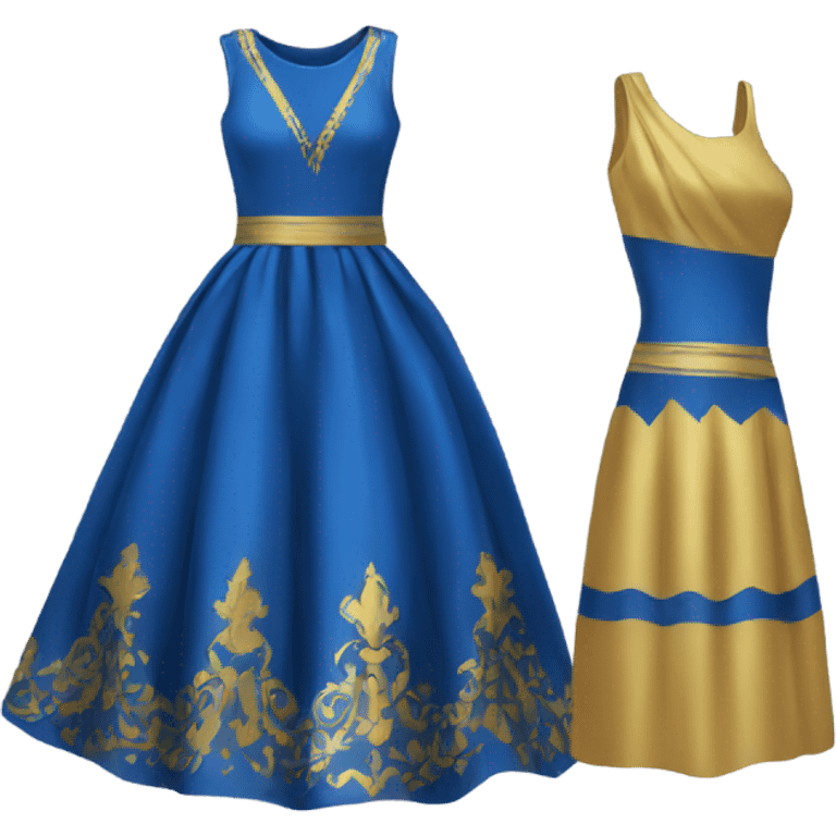 blue and gold dress emoji