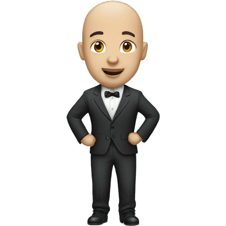 bald man in formal suit walking emoji