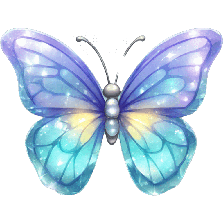 Shiny sparkly glass crystal butterfly emoji