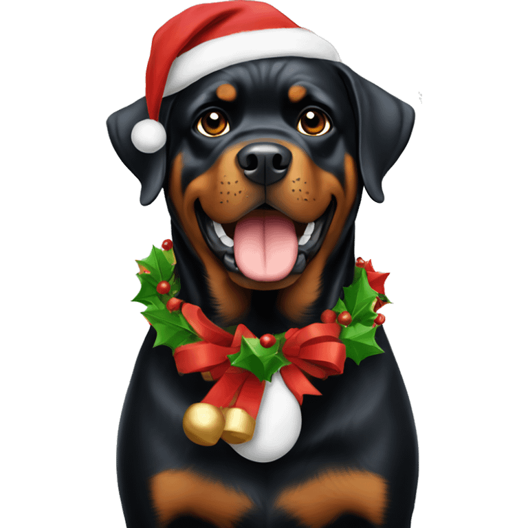 Christmas Rottweiler  emoji